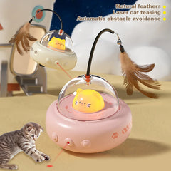 Smart Teaser Cat Toy Electric UFO Cat Teaser Stick With Bell Training Pet Toys Replaceable Feather Interactive Cat Supplies Pet Supplies Pets Products