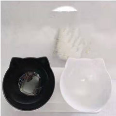 Non Slip Double Cat Bowl With Raised Stand Pet Food Cat Feeder Protect Cervical Vertebra Dog Bowl Transparent Pet Products