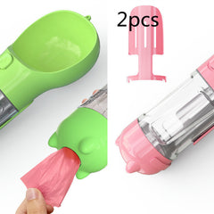 Pet Water Bottle Feeder Bowl Garbage Bag Storage Portable Pet Outdoor Travel 3 In 1 Dog Water Bottle
